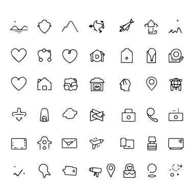 Minimalist çizgi koleksiyonu sanat simgeleri silueti