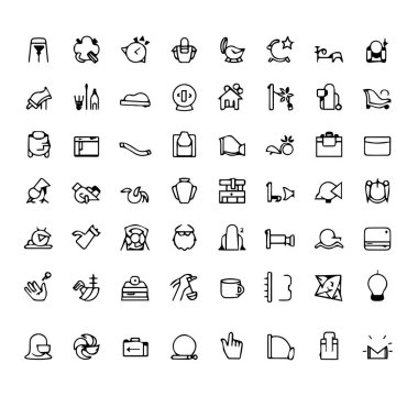 Minimalist siyah beyaz simge siluetleri koleksiyonu