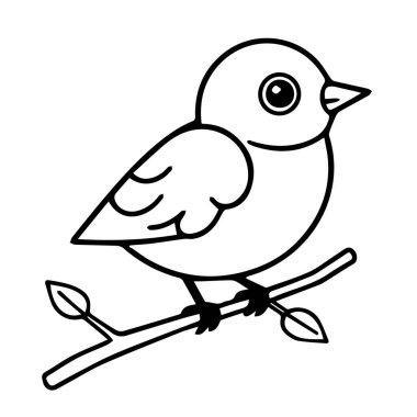 Dal siluetinde şirin küçük bir kuş