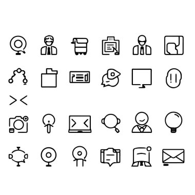 İş ve teknoloji koleksiyonları siluet simgeleri