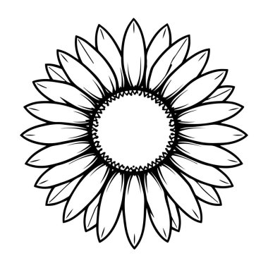 Kalın ayçiçeği silueti grafik tasarım elementi
