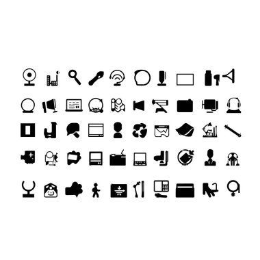 Web ve uygulama tasarımı için siyah kabartma simgelerinin geniş bir koleksiyonu