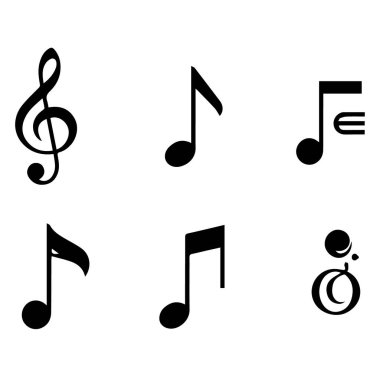 Tasarım için nota ve anahtar sembolleri koleksiyonu