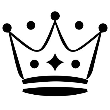 Tasarım projeleri için basit siyah taç simgesi