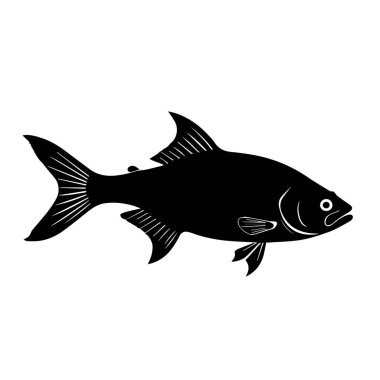 Pompano balığının siyah silueti.