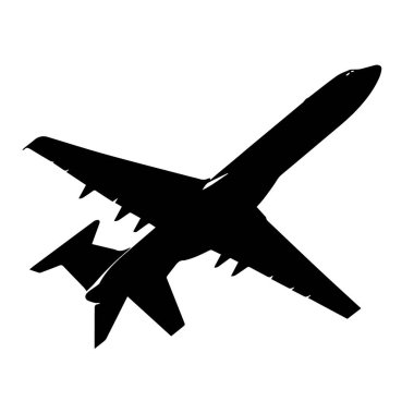 Uçuşun siyah silueti