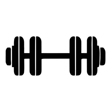 Fitness ve egzersiz için halter ağırlığının basit siyah silueti
