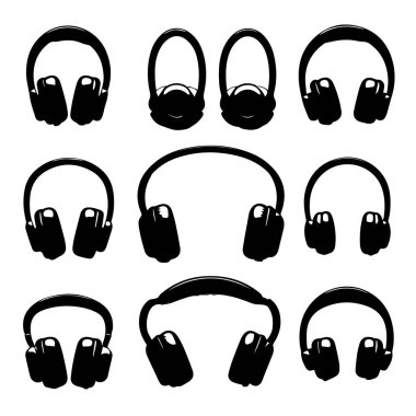 Çeşitli açı ve stillerde dokuz kulaklık koleksiyonu