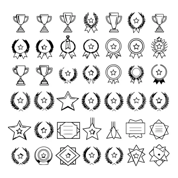 Ödül kupa ve madalya silueti koleksiyonu