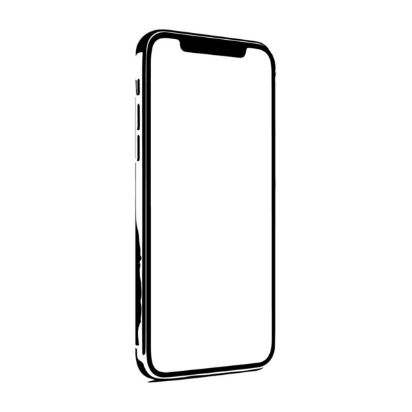 Modern smartphone silhouette illustration design element