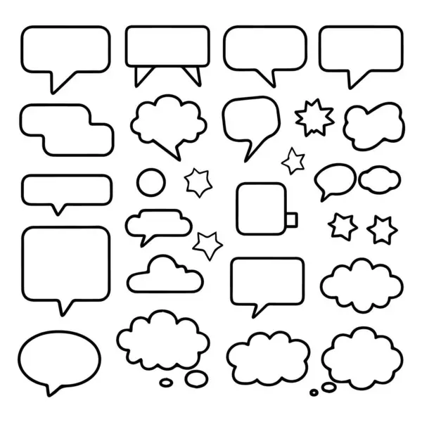 Çeşitli konuşma baloncukları ve düşünce bulutları koleksiyonu