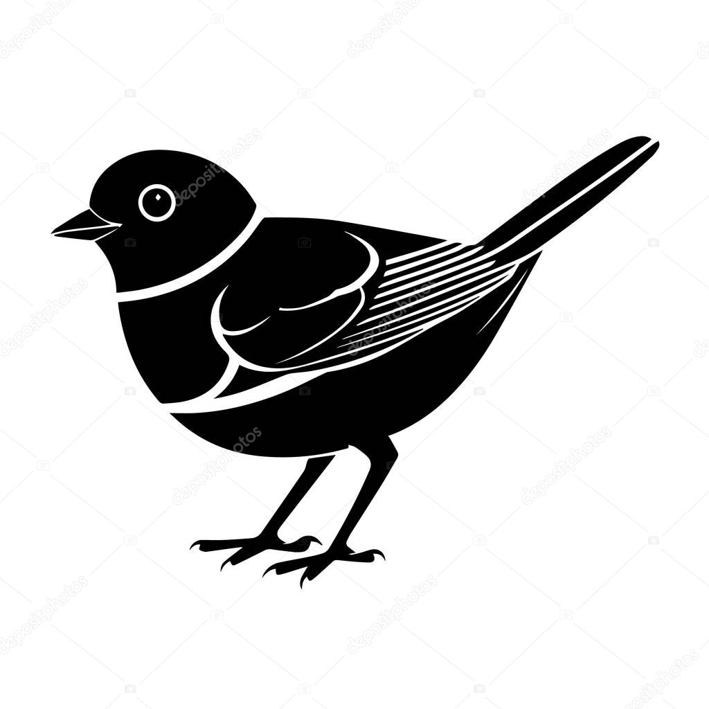 Simple bird silhouette illustration vector graphic design