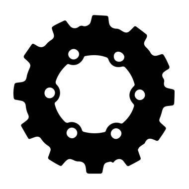 Endüstriyel tasarım için altı deliği olan siyah siluet.