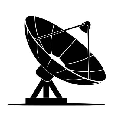 Beyaz arkaplanda izole edilmiş uydu anteni vektör sanatı