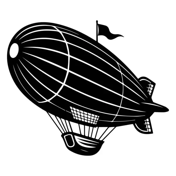 Klasik bir zeplinin vektör sanatı beyaz arkaplanda izole edilir
