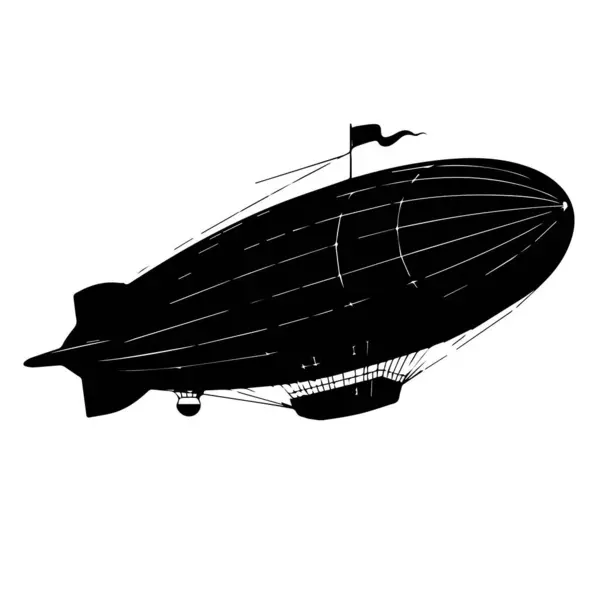 Beyaz arkaplanda izole edilmiş eski bir zeplin taşıyıcı sanatı