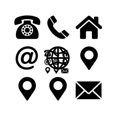 Kişi bilgisi simgelerinin vektör sanatı beyaz arkaplanda izole edildi