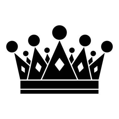 Beyaz arka planda izole edilmiş siyah bir taç vektör sanatı