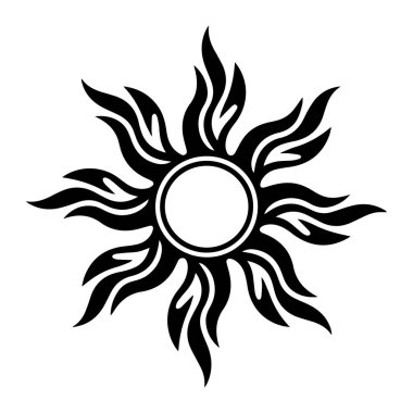 Siyah güneş patlaması tasarımı vektör sanatı beyaz arkaplanda izole edilir