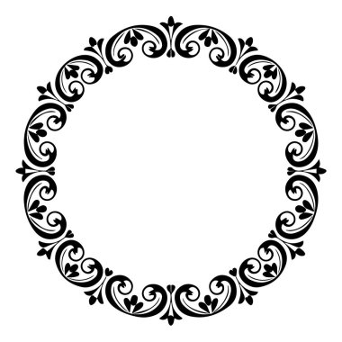 Dekoratif çiçek çerçevesinin vektör sanatı beyaz arkaplanda izole edilmiştir