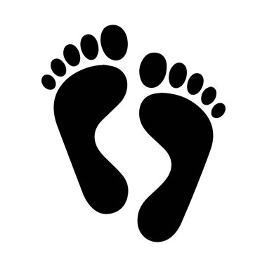 Siyah ayak izlerinin vektör sanatı beyaz arkaplanda izole edilmiştir