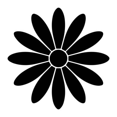 Tek bir siyah çiçeğin taşıyıcı sanatı beyaz bir arkaplanda izole edilmiştir.