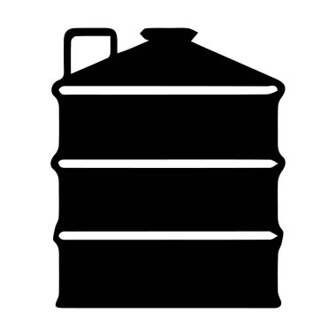 Beyaz arkaplanda izole edilmiş siyah varil veya davul vektör sanatı