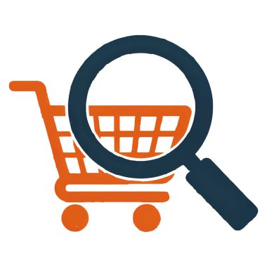 Bir alışveriş arabasının vektör sanatı büyüteçle incelenerek, ürünlerin, anlaşmaların ve perakende satışlardaki en iyi seçeneklerin aranması ve bulunmasını sembolize eder.