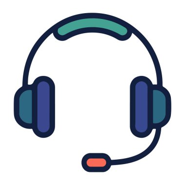 Ses, müzik, iletişim, çağrı merkezi, destek ve müşteri hizmetleri kavramları için mikrofon simgesine sahip vektör sanatı