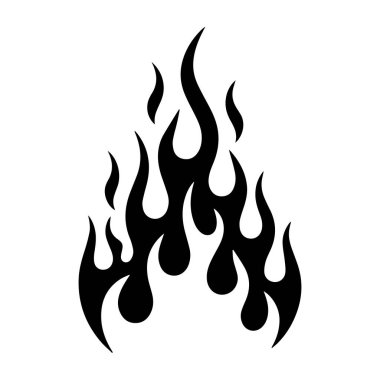 Siyah kabile alev dizaynı beyaz arkaplanda izole edildi