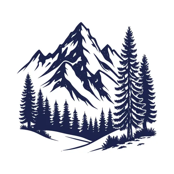 Karlı zirveleri ve durgun vahşi doğa manzarasında yeşil çam ağaçları olan görkemli dağ sırası, açık hava macerası ve seyahat temaları için mükemmel.