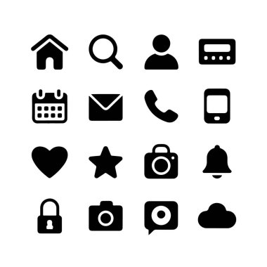 Çeşitli dijital hizmetleri ve özellikleri temsil eden modern daire simgelerinin toplanması, beyaz arkaplan teknolojisi arka planında izole edilmiştir