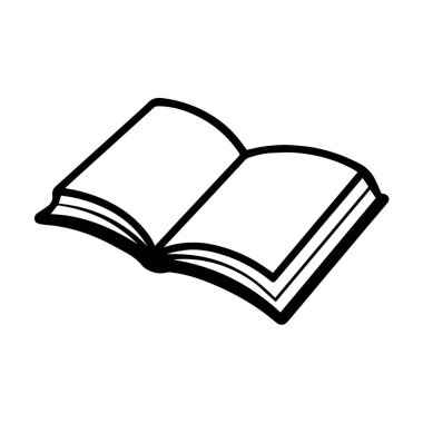 Beyaz arkaplanda izole edilmiş açık kitap illüstrasyonu
