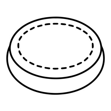 Beyaz arkaplan teknolojisi arka planında kesik iç hattı olan dairesel yastık çizgisi
