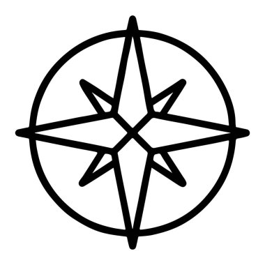 Beyaz arka plan teknolojisi arka planında izole edilmiş, bir çemberin içinde yükselen siyah bir pusula.