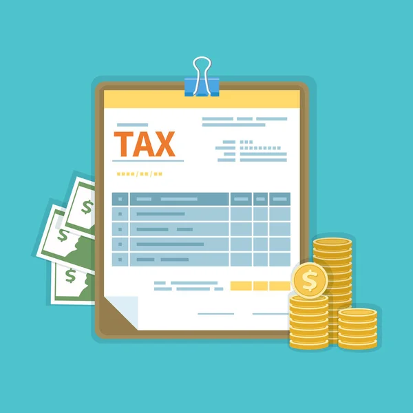 Концепція Сплати Податків Державні Податки Фінансовий Розрахунок Борг Повернення Податкова — стоковий вектор