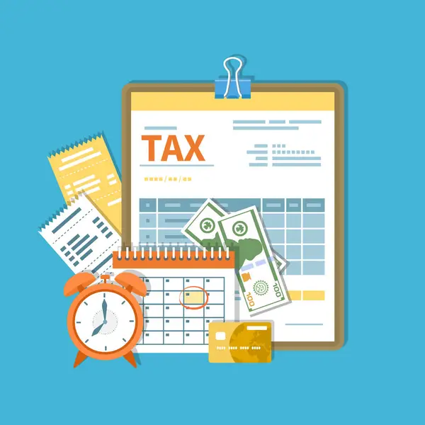 Pagamento Impostos Governo Impostos Estado Dia Pagamento Formulário Imposto Uma — Vetor de Stock