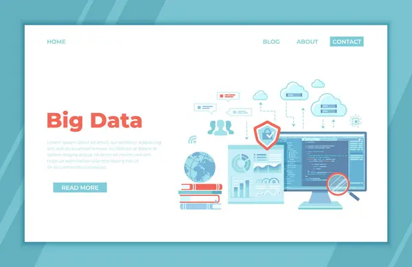 Big Data Processing Infographic Analysis Analytics Database Research Financial Reporting — Archivo Imágenes Vectoriales