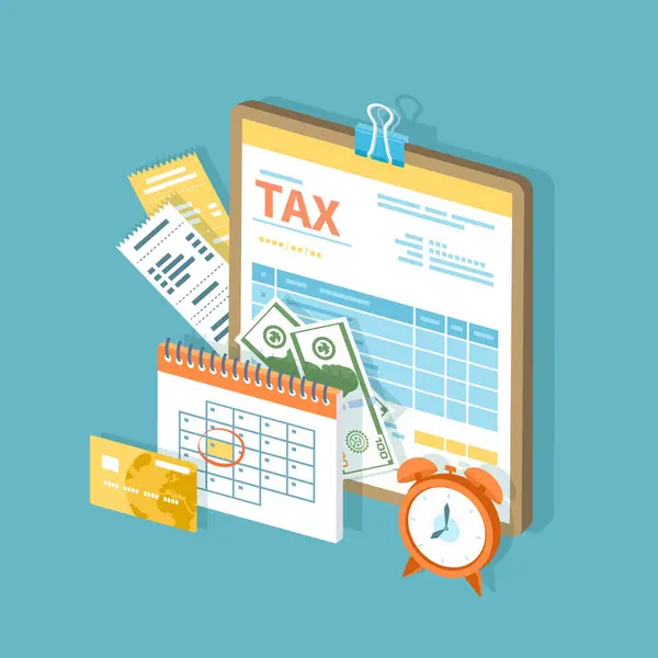 Плата Налогов Правительство Государственные Налоги День Оплаты Налоговая Форма Буфер — стоковый вектор