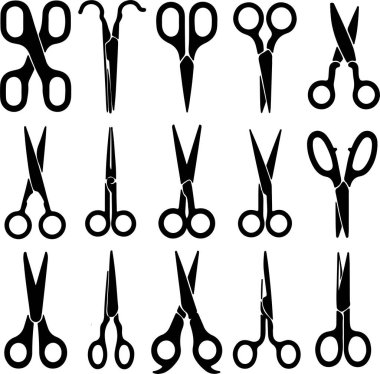 makas seti, vektör, illüstrasyon