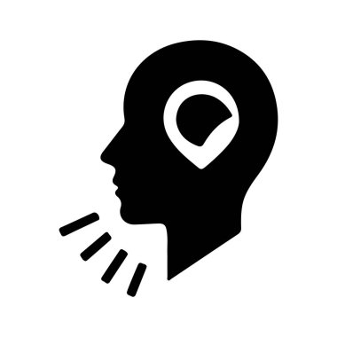 Konuşma baloncuğu simgesi olan insan kafası