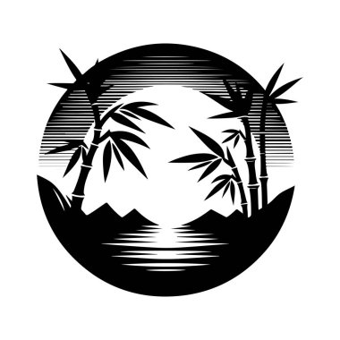 Palmiye ağacı silueti. Beyaz arka planda siyah palmiye ikonu. vektör illüstrasyonu.