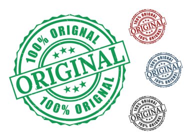 Özgünlük Garantisi Orijinal Damga Grafikleri Yeşil Mavi Siyah Tasarım Elementleri Vektör Onaylı Hakiki Mühür