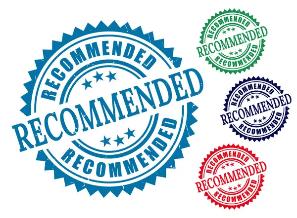 Ürün kalitesi ve hizmet güven ve onay etiketi için önerilen pul rozet vektör grafik tasarımı