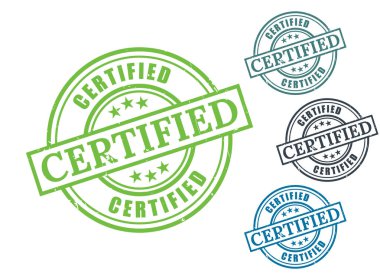 Ürün onayı ve kalite güvencesi tasarım unsuru rozeti mührü için onaylı pul vektör grafik varlığı