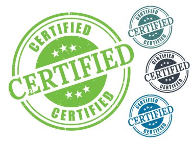 Ürün onayı ve kalite güvencesi tasarım unsuru rozeti mührü için onaylı pul vektör grafik varlığı