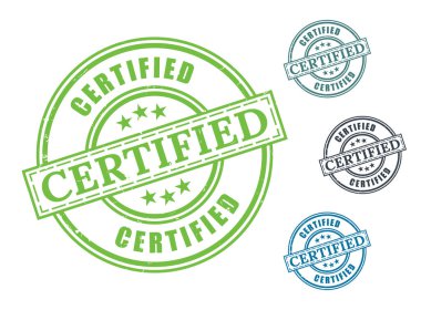 Kalite güvencesi ve onay rozeti tasarımı ticari akreditasyon mührü için onaylı pul vektör grafiği