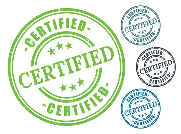 Kalite güvencesi ve ürün doğrulama mührü ve rozet tasarımı için onaylı pul vektör grafiği