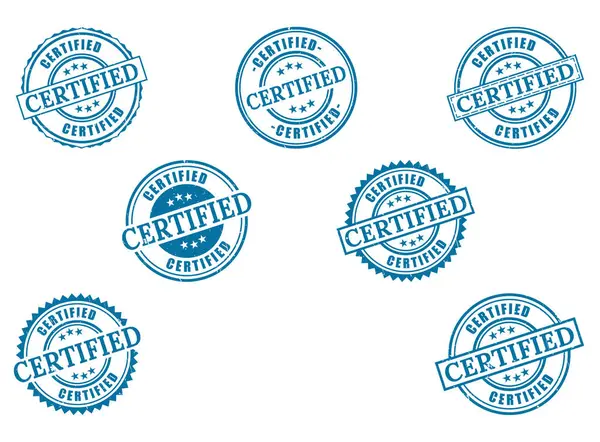 Ürün kalite güvencesi mührü için sertifikalı pul vektör grafik tasarım unsurları koleksiyonu