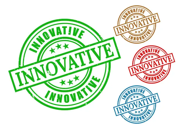 Yenilikçi bir Grunge Lastik Pul Koleksiyonu, Yaratıcı ve Yenilikçi Vektör Etiketleri  